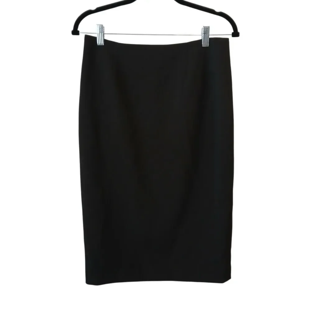 Alberto Makali Skirt Black Size 4 Knee Length Straight Pencil Back Slit Office